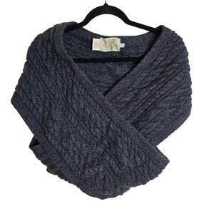 Gray Crossover Aran Sweater
